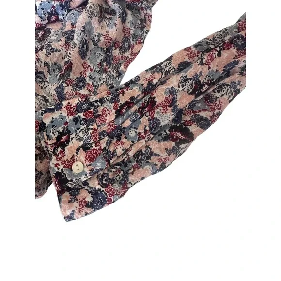 Lucky Brand Women L Floral Blouse Top Lightweight breathable cute - Picture 7 of 10